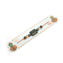 Raksha Bandhan Gift for Brother- Laxmi Yog Combo | Rectangle Zibu Rakhi| Roli Chawal & Sweet
