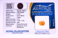 4.16 Carat Carat Yellow Sapphire (Pukhraj Stone) - CN 89296