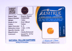 7.85 Carat Carat Yellow Sapphire (Pukhraj Stone) - CN 33688