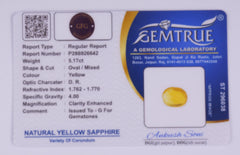 5.17 Carat Carat Yellow Sapphire (Pukhraj Stone) - CN 26642