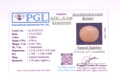 4.96 Carat Srilankan Yellow Sapphire (Pukhraj Stone) - CN 22712