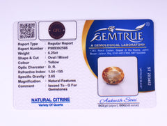 6.25 Carat Citrine Sunela- Natural & Lab-Certified