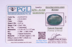 4.67 Carat Natural Green Emerald/Panna - Natural & Lab Certified