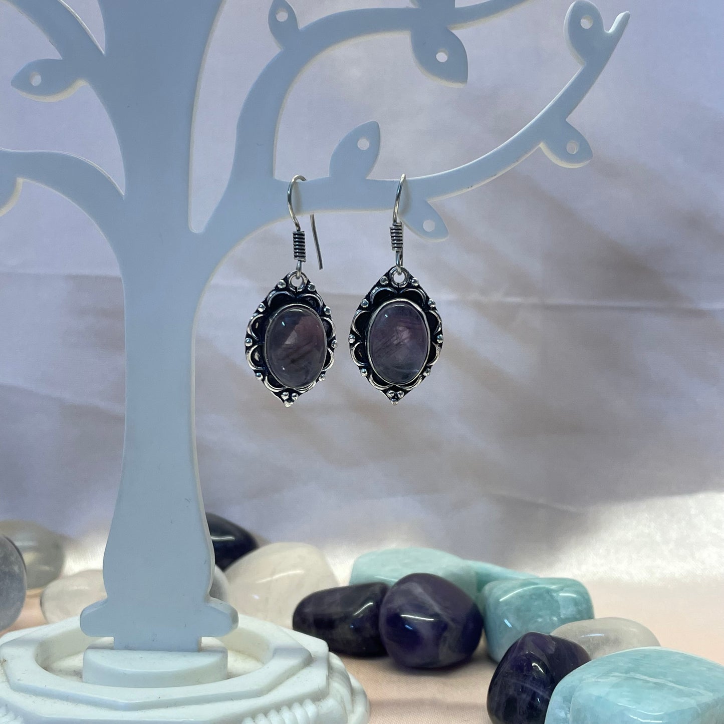 Amethyst Teardrop Earrings- D 2