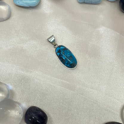 Natural & Lab-certified Irani Firoza/ Turquoise Pendant- OV 1