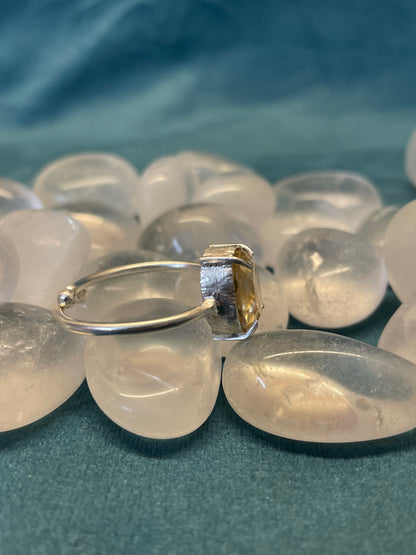 Citrine/ Sunela German Silver Ring-Medium Stone