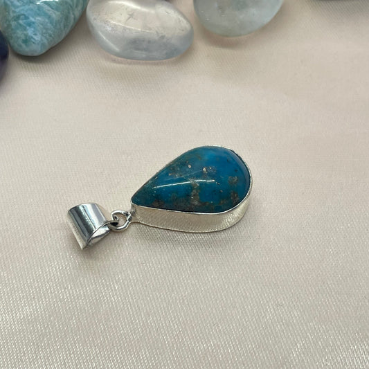 Natural & Lab-certified Irani Firoza/ Turquoise Pendant- DR 3