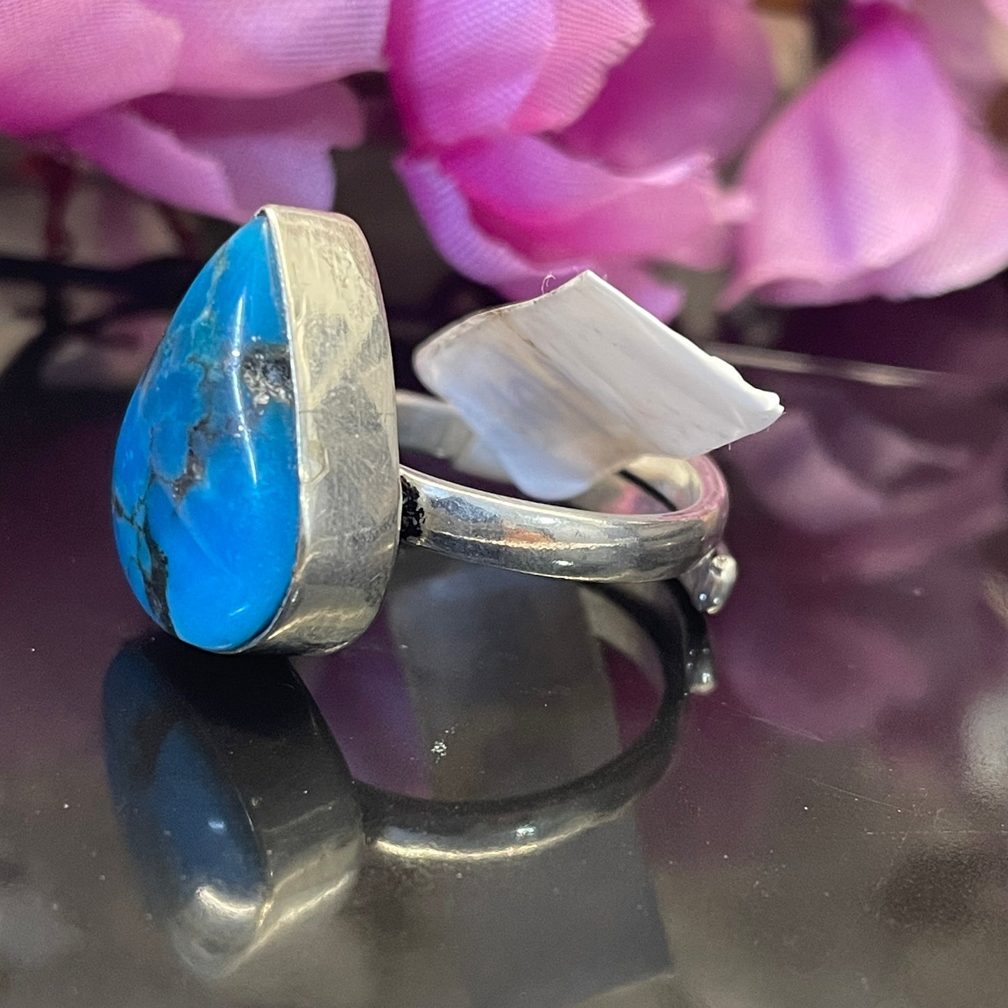 Irani Firoza/ Turquoise German Silver Ring- IF/01