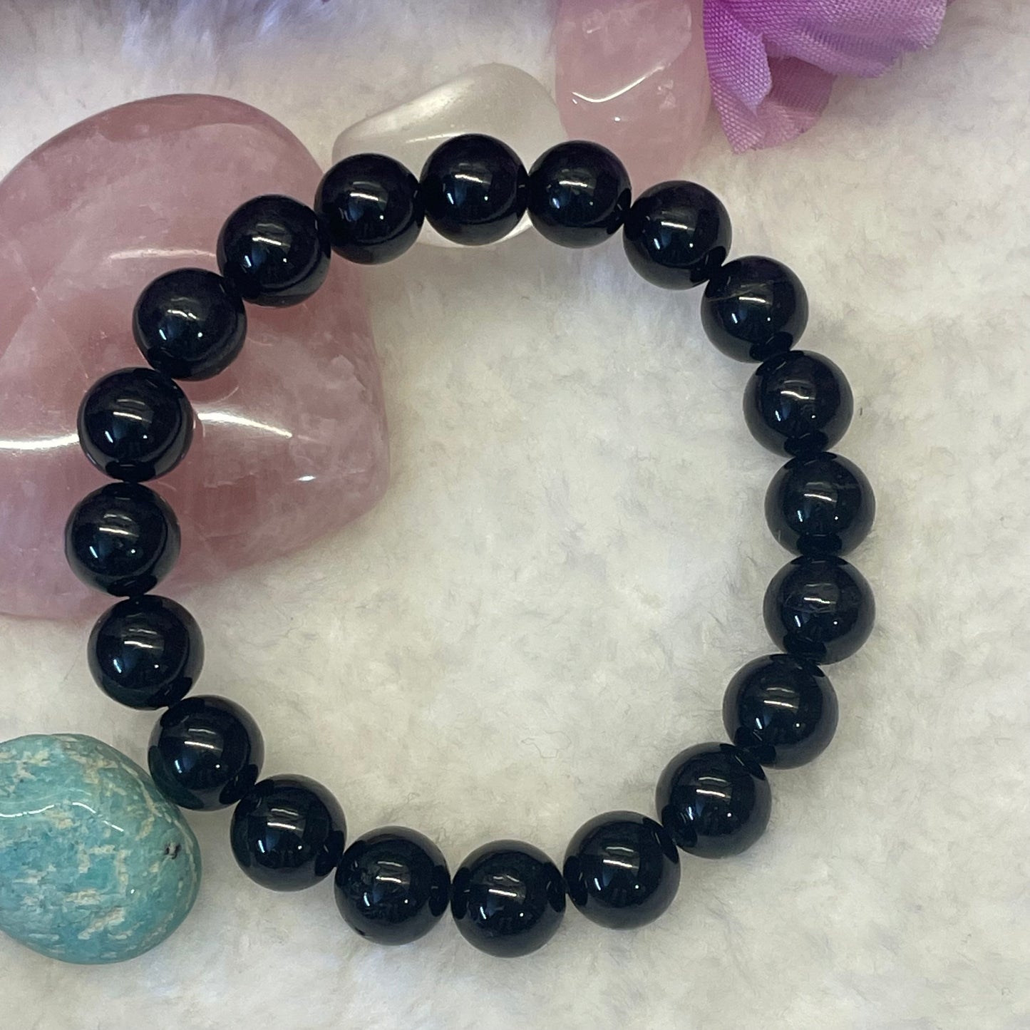 Nazar & Negativity Protection Bracelet - Black Tourmaline - 10 mm