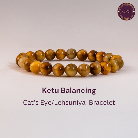 Ketu Balance Bracelet - Premium Quality Original Cat’s eye Lehsuniya Bracelet- 8 mm