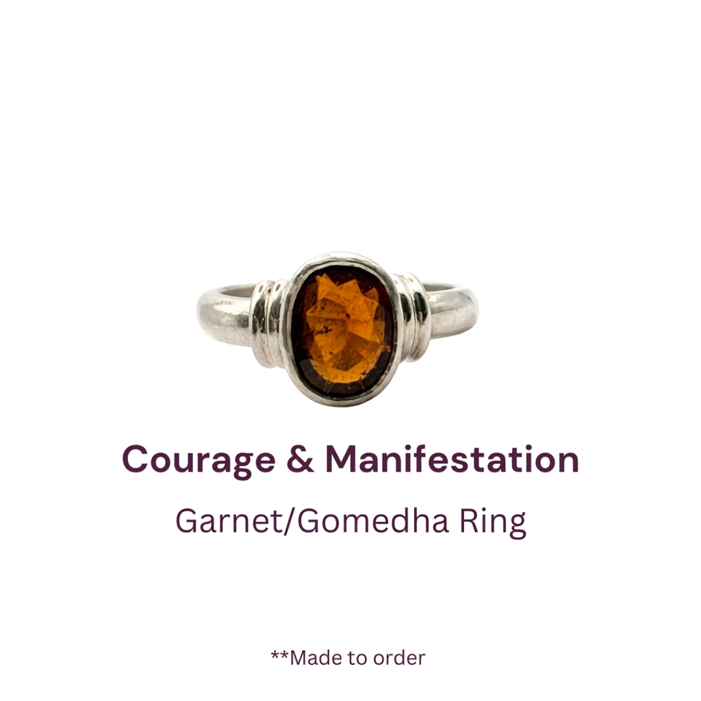 Natural African Gomed Pure Silver Ring