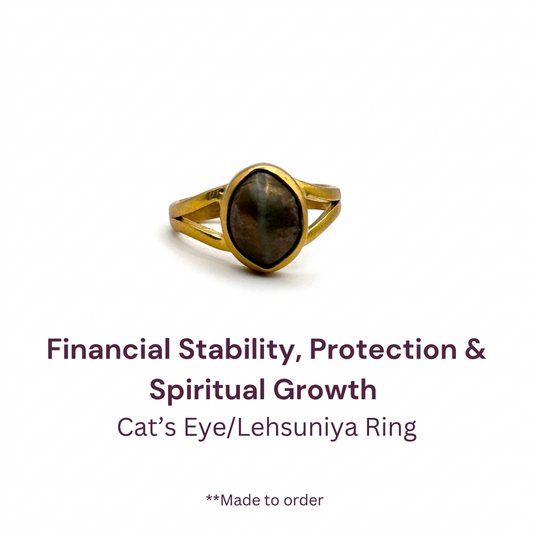 Natural Cat's Eye Ring in Panchdhaatu Lab Certified