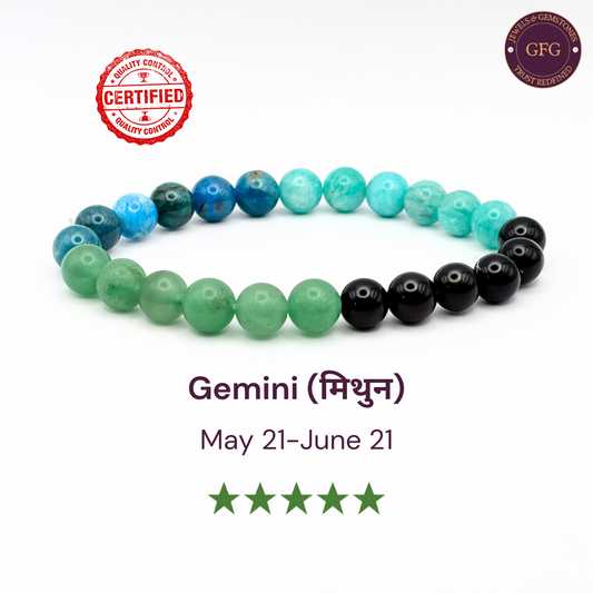 Gemini Zodiac Birthstone Crystal Bracelet- Mithun Rashi Crystal Bracelet