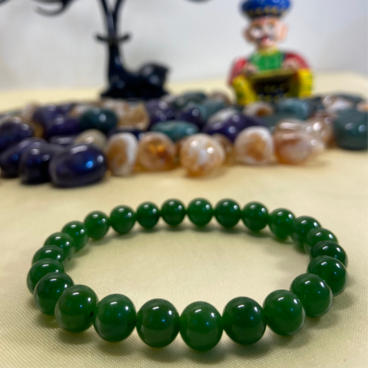 Fortune & Healing Bracelet - Green Jade Bracelet - 8mm