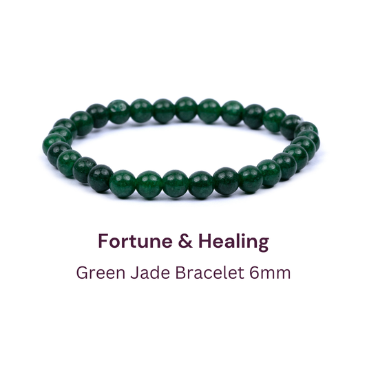 Green Jade Bracelet - Fortune & Healing 6MM