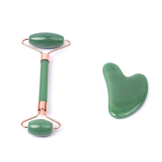 Green Jade Guasha Roller Set