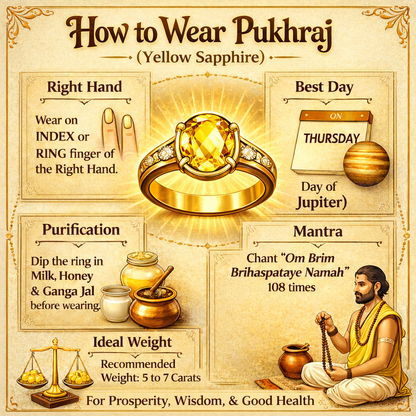Natural Ceylon Srilankan Yellow Sapphire Pukhraj in Panchdhatu Ring (Srilankan Stone)