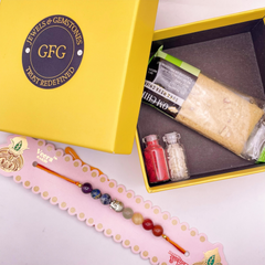 Seven Chakra Crystal Rakhi | Roli Chawal & Sweet | Pack of 1