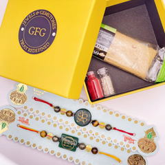 Money Magnet Zibu Symbol Rakhi Combo | Roli Chawal & Sweet | 2 Rakhis