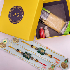 Money Magnet Zibu Rakhi | Roli Chawal & Sweet | Pack of 2