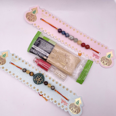 Seven Chakra & ZIbu Money Magnet Round Rakhi | Roli Chawal & Sweet | 2 Rakhis