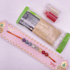 Seven Chakra Crystal Rakhi | Roli Chawal & Sweet | Pack of 1