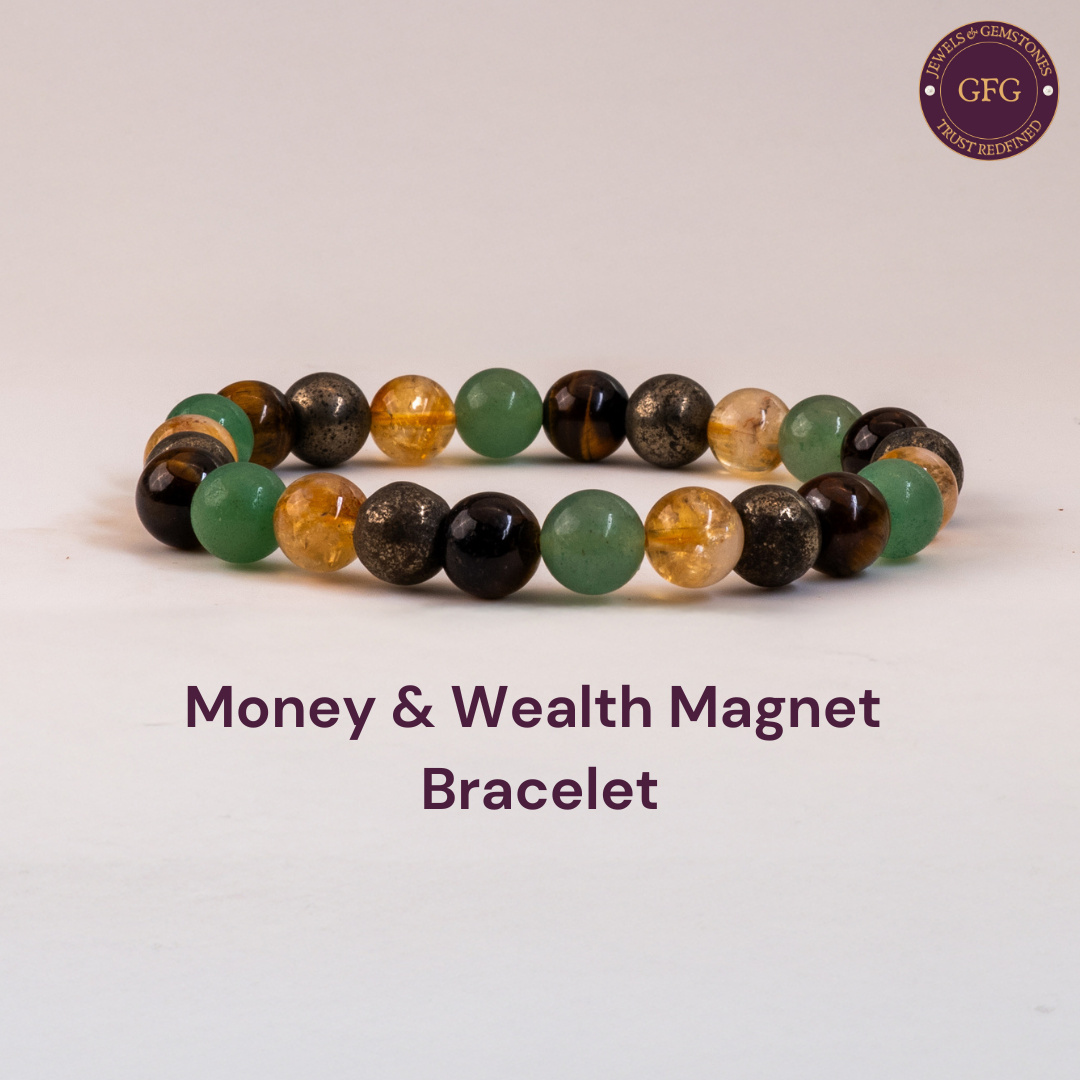 Money Magnet Bracelet Combo of Pyrite, Citrine, Green Aventurine and Tiger Eye