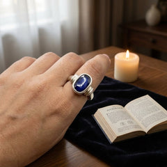 Neelam - Blue Sapphire (Thailand) Pure Silver Ring - Certified