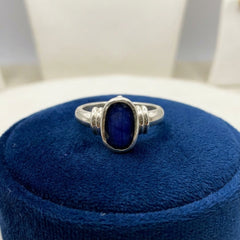 Neelam - Blue Sapphire (Thailand) Pure Silver Ring - Certified