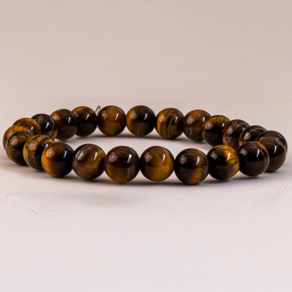 Confidence and Evil Eye Protection Bracelet - Tiger Eye Bracelet - 8mm