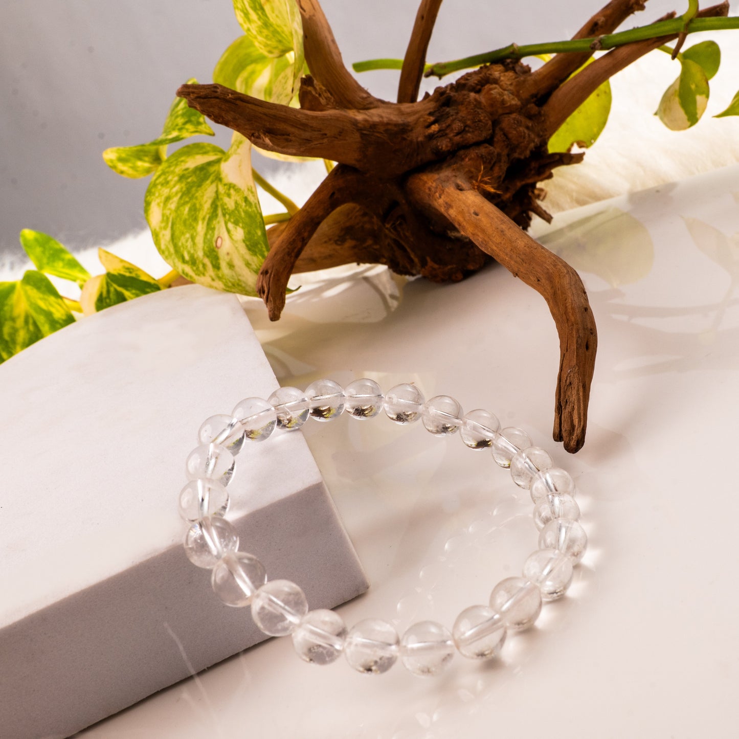 Master Healer & Focus Bracelet - Original Premium Clear Quartz Bracelet - Sphatik - 8mm