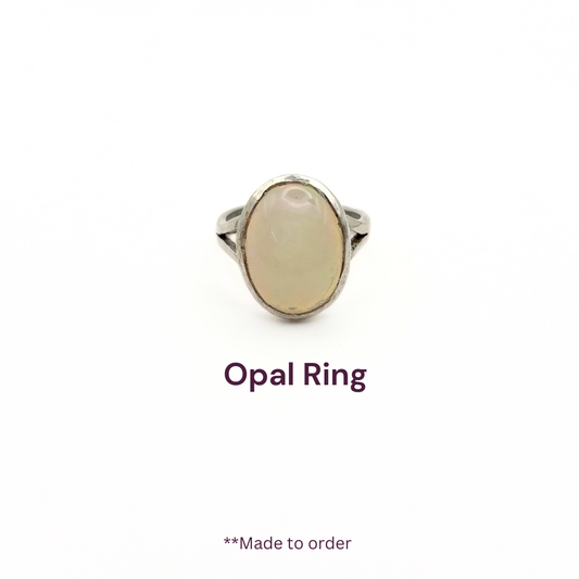 V-Band Euthopian Opal (High Fire) Pure Silver Ring - D1