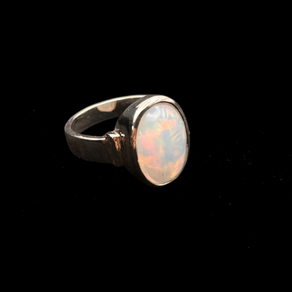 Euthopian Opal (High Fire) Pure Silver Ring - Natural & Certified
