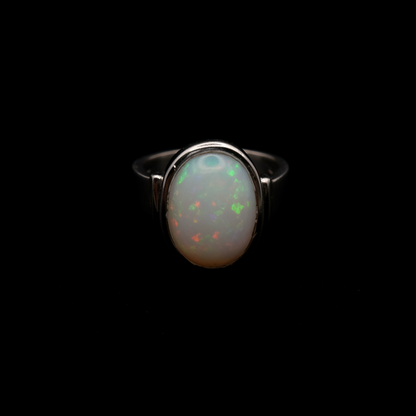 Euthopian Opal (High Fire) Pure Silver Ring - Natural & Certified