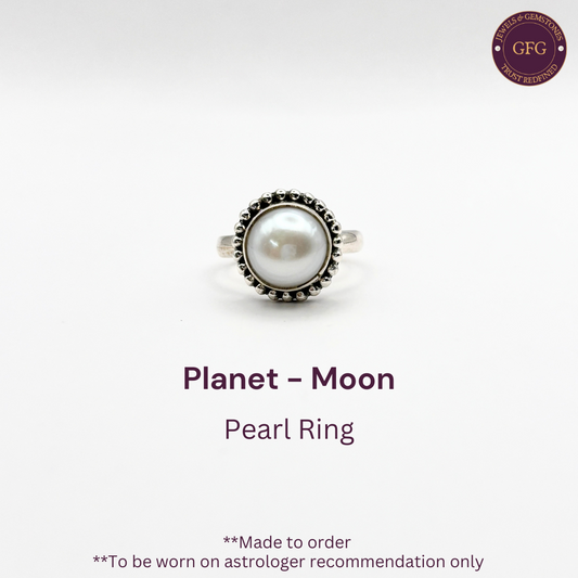 Pearl Ring - Moti Ring - Fresh Water Quality - 7 Carat - Pure Silver - Lab Tested & Certified- D 2