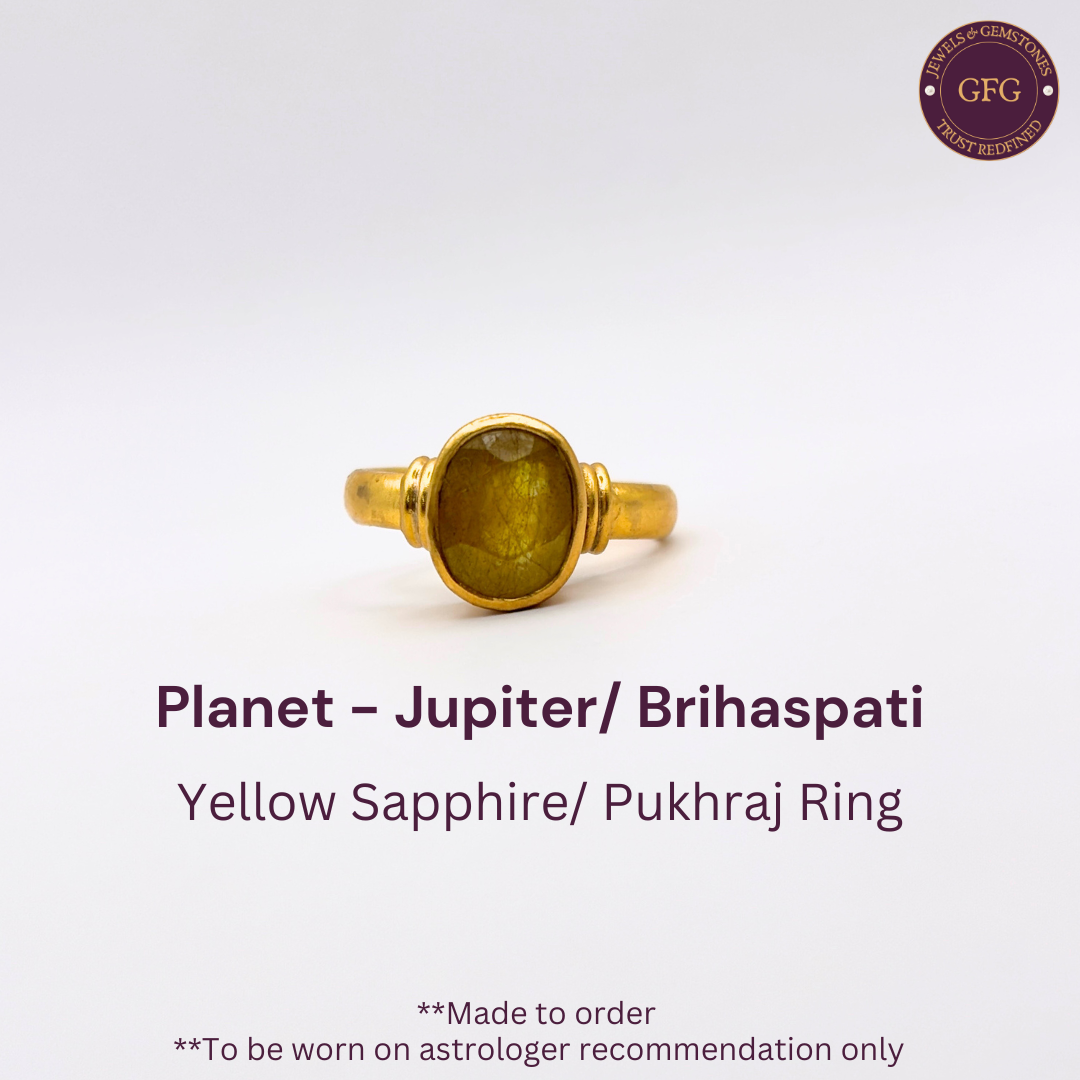 5 Carat Natural Yellow Sapphire Pukhraj Panchdhatu Ring