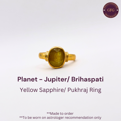 5 Carat Natural Yellow Sapphire Pukhraj Panchdhatu Ring