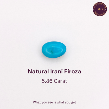 5.86 Carat Natural & Lab-certified Irani Firoza/Turquoise- GT 6741