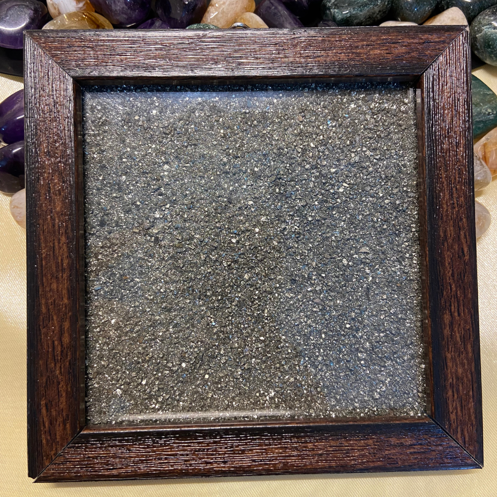 Pyrite Dust Plate -Money, Positivity & Healing - 13.5 cm X 13.5 cm