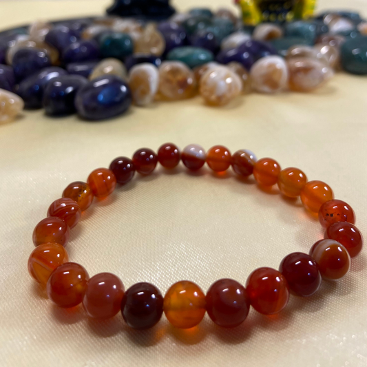 Determination & Passion Bracelet - Red Carnelian Bracelet - 8mm