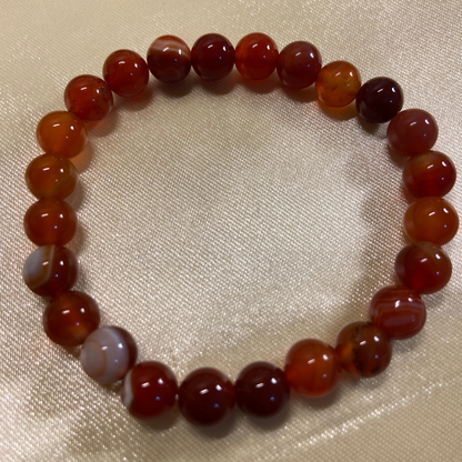 Determination & Passion Bracelet - Red Carnelian Bracelet - 8mm