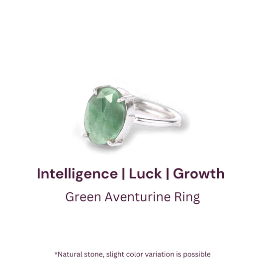 Green Aventurine German Silver Ring