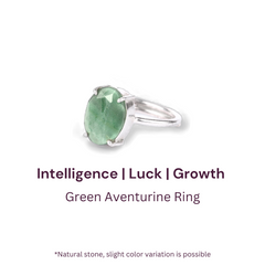 Green Aventurine German Silver Ring