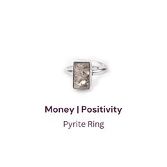 Pyrite Ring Original Natural Rectangle Plain Adjustable