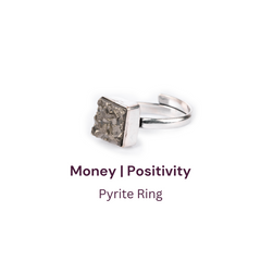 Pyrite Ring Natural Square Plain Adjustable