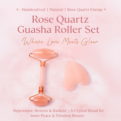 Rose Quartz Guasha Roller Set