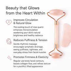 Rose Quartz Guasha Roller Set