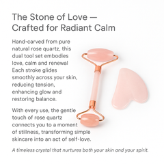 Rose Quartz Guasha Roller Set