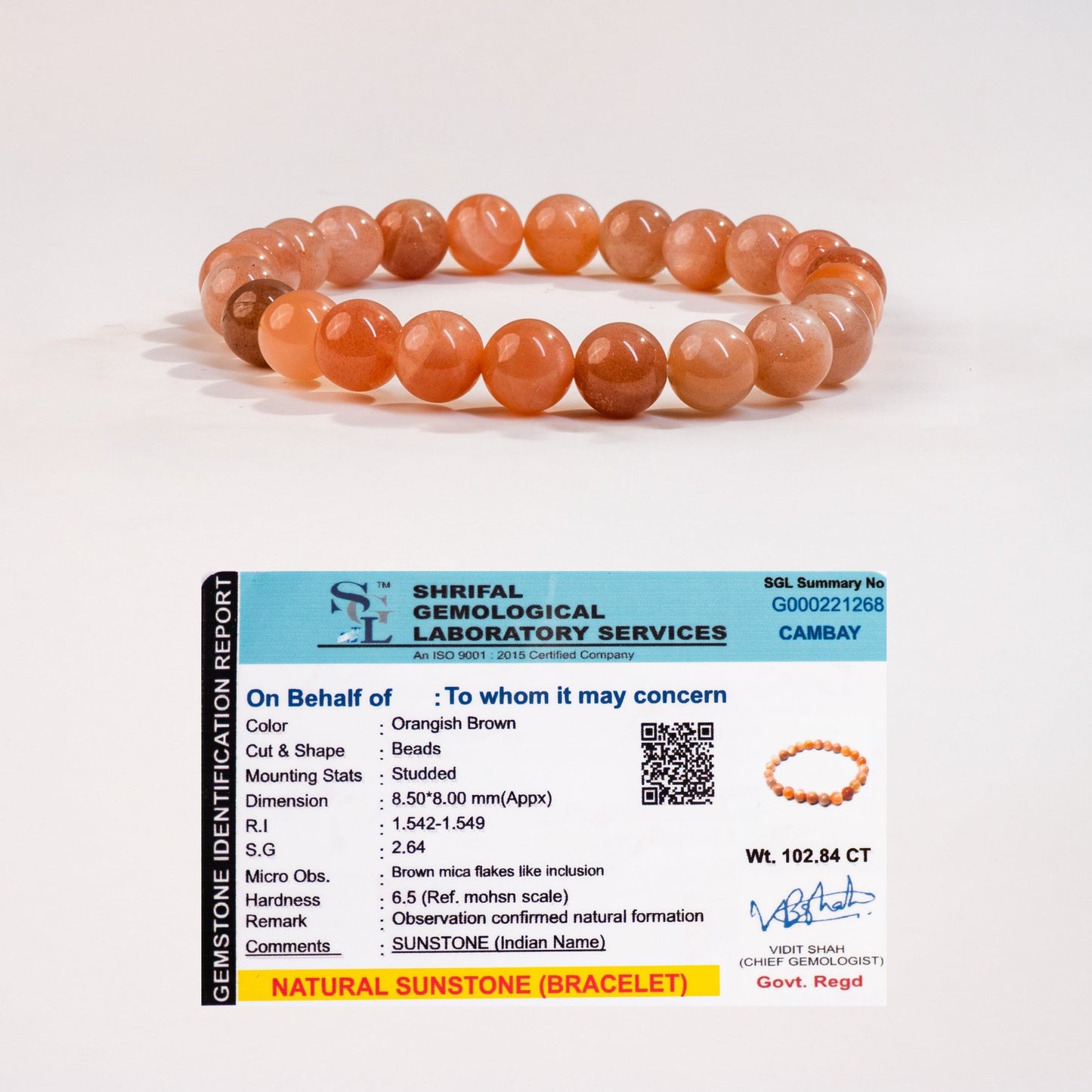 Government Job, Success, Fame Bracelet - Sunstone Bracelet - 8mm