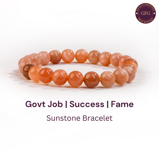 Government Job & Success - Natural Sunstone Bracelet - 8mm